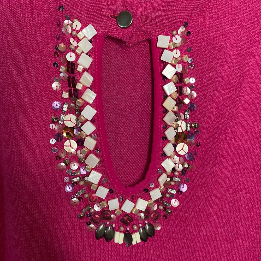 ⚡️LAST CHANCE⚡️ Nanette Lepore Knit Embellished Sleeveless Pocket Dress Small - Picture 2 of 6
